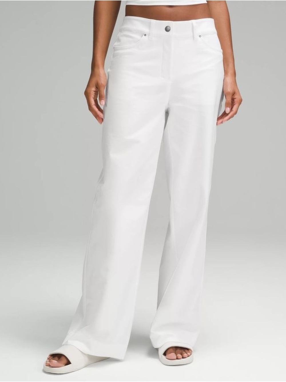 lululemon athletica City Sleek 5 pocket Wide-Leg Pants in Natural Ivory